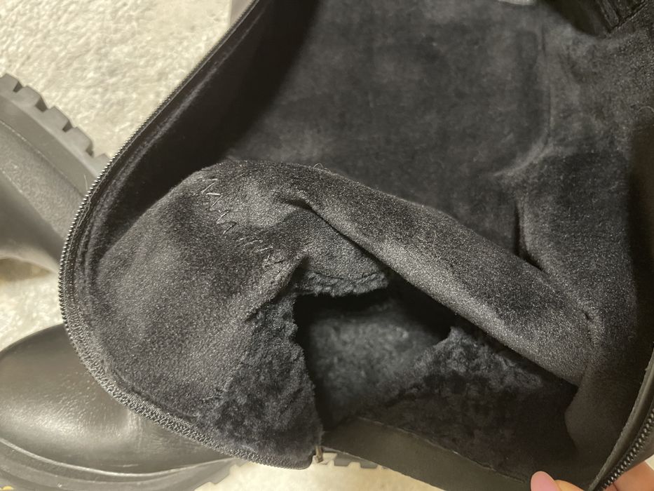 Шкіряні єврозимa attizzare чоботи сапоги 36 ботфорти зимние кожаные