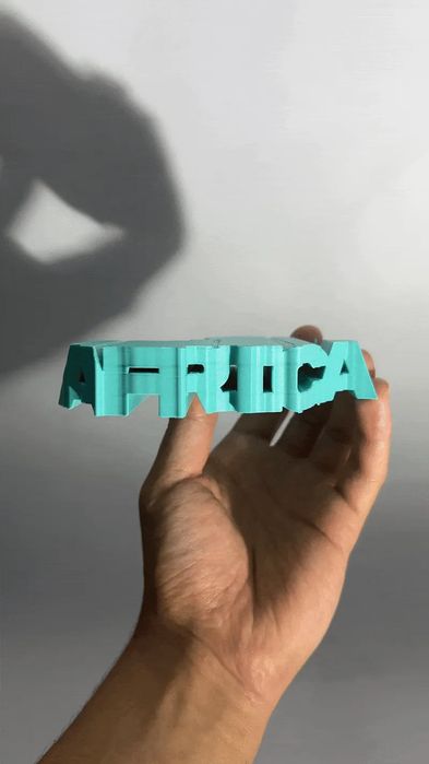 Mapa de África com Texto Giratório
