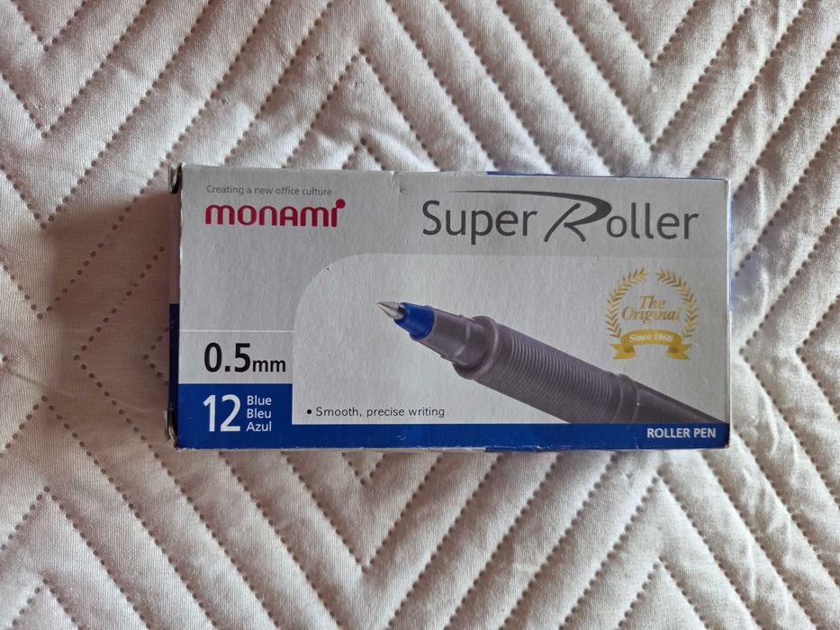 Canetas Roller Monami Super Roller 0.5mm Azul – Pack 12