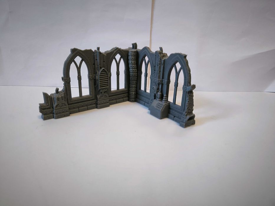 Gotycka ruina narożnik sci-fi / wargaming diorama makieta