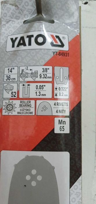 Prowadnica łańcucha Yato  14"/35cm , 1,3mm , 3/8P Łódź