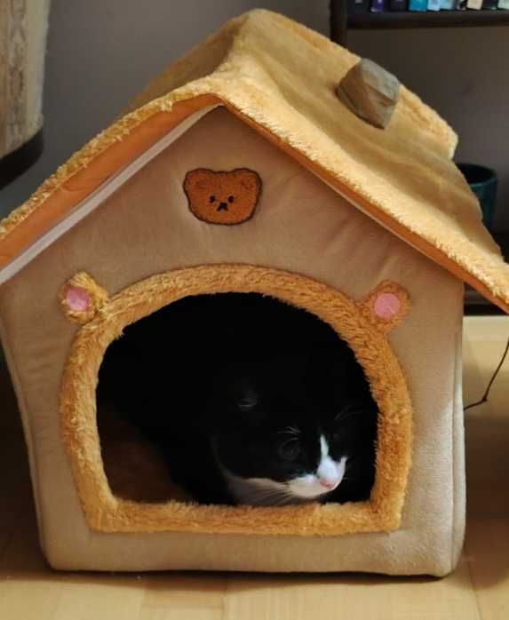 Legowisko domek pluszowy dla kota małego psa kojec poduszka buda