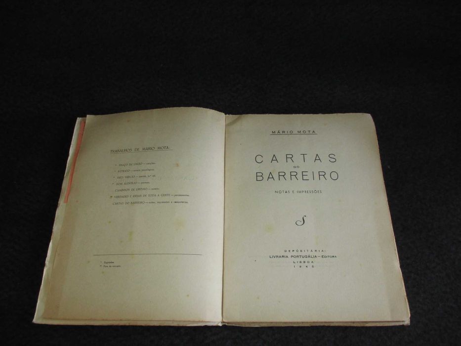 Livro Cartas do Barreiro Mário Mota 1945
