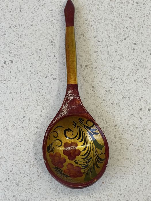 Ретро, етно ложка з розписом старовинна