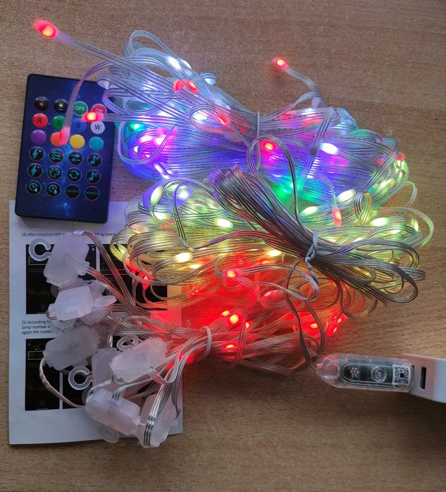 Смарт гирлянда музична RGB ,10,15,20,25м,є опт, дроп