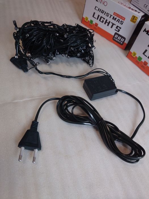 200 LED 12m Choinkowe Lampki Kolorowe 8 Trybów + przedłużka na ZEW/WEW