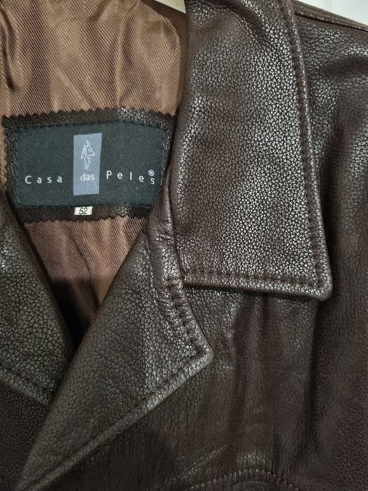 Casaco cabedal casa das peles castanho