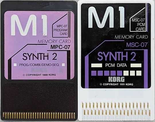 Korg M1 Synth2 MSC-07 PCM Card & Synth2 MPC-07 Program Card