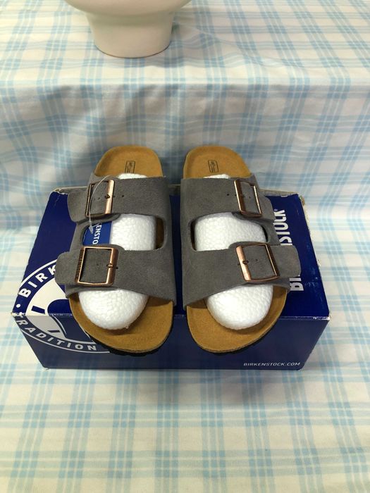 Birkenstock Arizona Soft Footbed Suede Szary Rozmiar 41