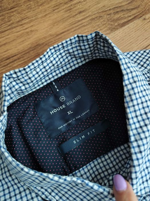Elegancka męska koszula w kratę XL Slim Fit