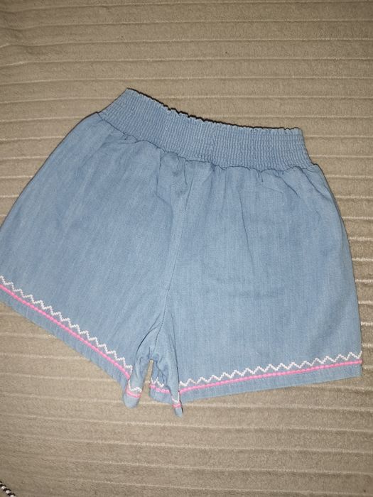 Spodenki krótkie dziewczęce 98 Marks & Spencer jeans niebieskie bawełna
