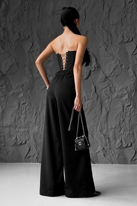 Жіночі чорні брюки палаццо розмір XXXL