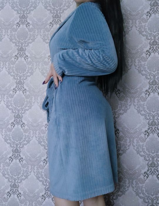 Женский велюровый халат с-м