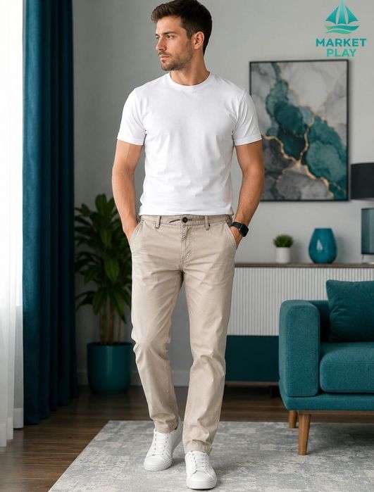 Bugatti Flexcity чоловічі бежеві чиноси Slim Fit W30 / S / UA 46