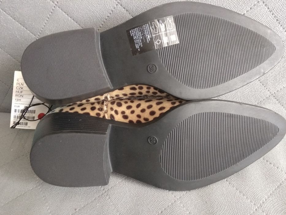 Zamszowe botki NOWE panterka H&M roz. 38/24,5 cm