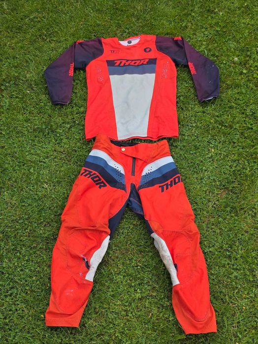 Strój motocross bluza spodnie mx THOR PULSE RACER dziecięcy r. 28 / XL