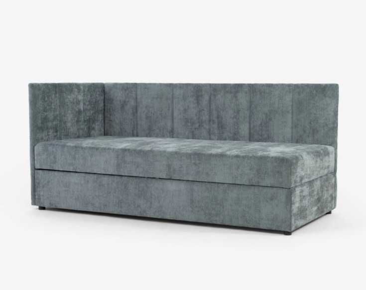 Tapczan narożny DIVANO | szaro-zielony | z pojemnikiem, 90x200 | #Outlet | #Promocja | #LapMebel