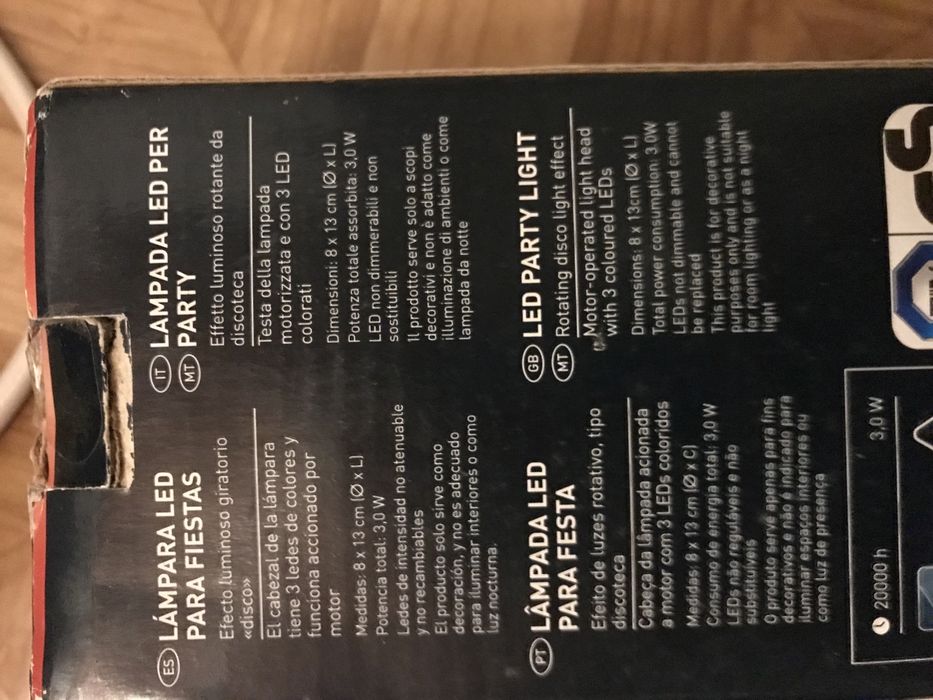 Lâmpadas LED para festas