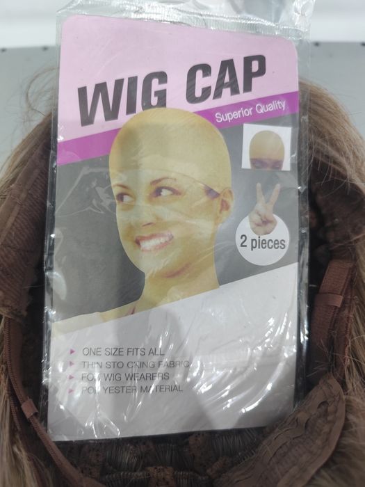 peruka blond popielaty falowana z grzywką nowa