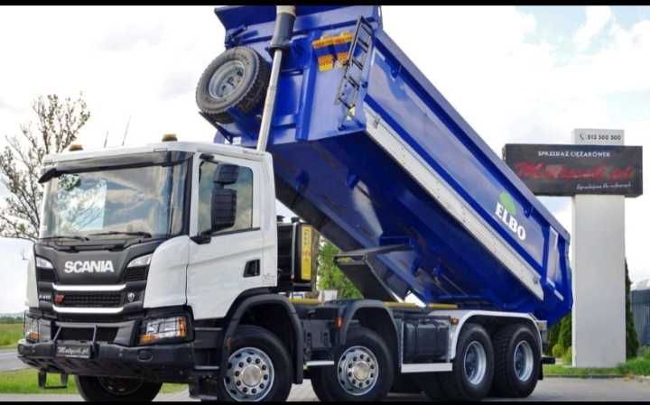 Usługi transportowe i ziemne – wywrotka 4-osiowa + koparka wywozy