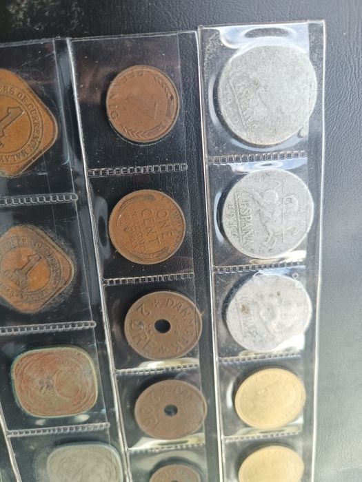Moedas antigas - Holanda, Índia, Marrocos, estado unidos, Malásia