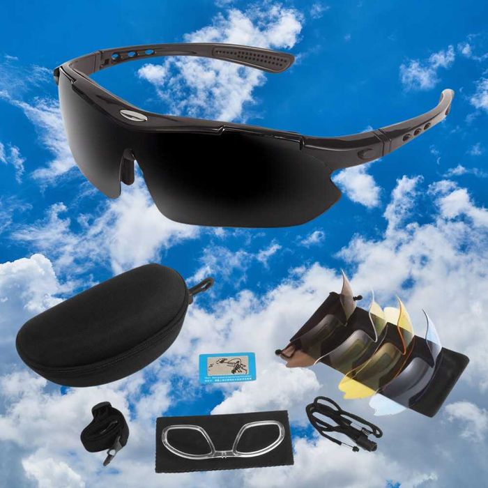 Солнцезащитные очки тактические Oakley с поляризацией 5 линз One siz+