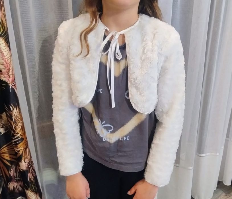 Bolerko dziewczęce białe idealne na komunię