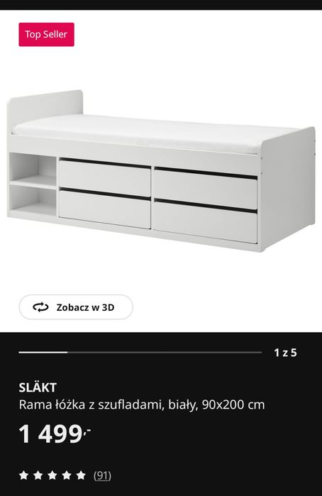 Łóżko młodzieżowe SLÄKT