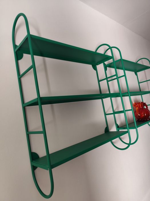 2 zielone  półki ścienne  metalowe  IKEA FÄRGSÄTTARE loft / retro