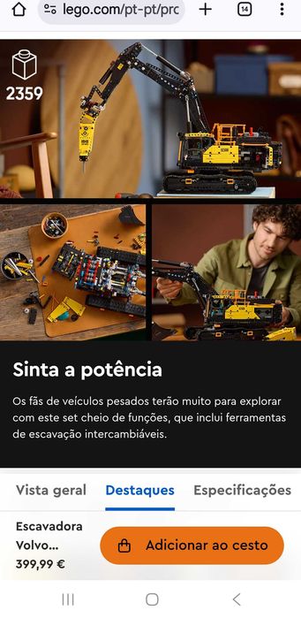 Lego- Escavadora Volvo EC500 hybrid