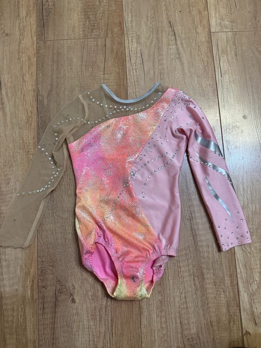 Strój startowy do gimnastyki akrobatyki body 6 7 8 lat trykot