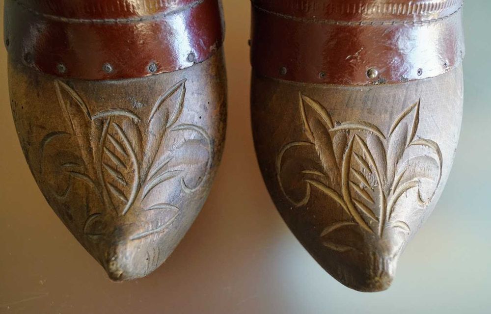 Calçado 1950's genuíno de madeira artesanato tradicional de trabalho