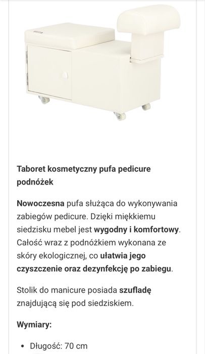 Podnóżek kosmetyczny wolnostojący do pedicure