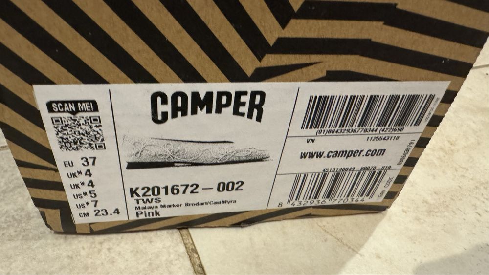 Рожеві балетки Camper Twins 37