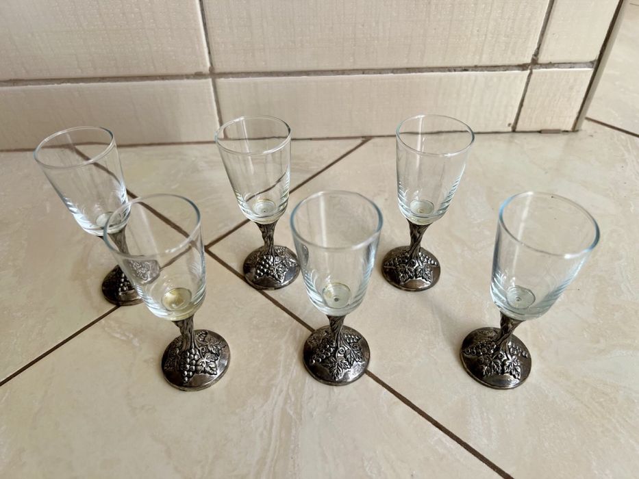 Вінтажний набір чарок «Виноградна лоза», СРСР,