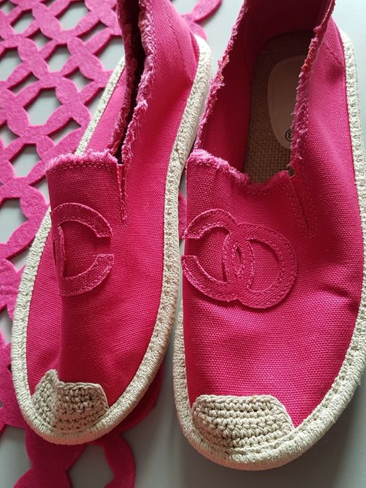 Espadryle jak nowe amarantowe, r. 38