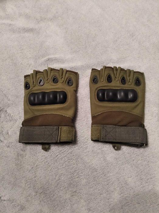 Nowe rękawiczki rękawice taktyczne baz palców khaki M
