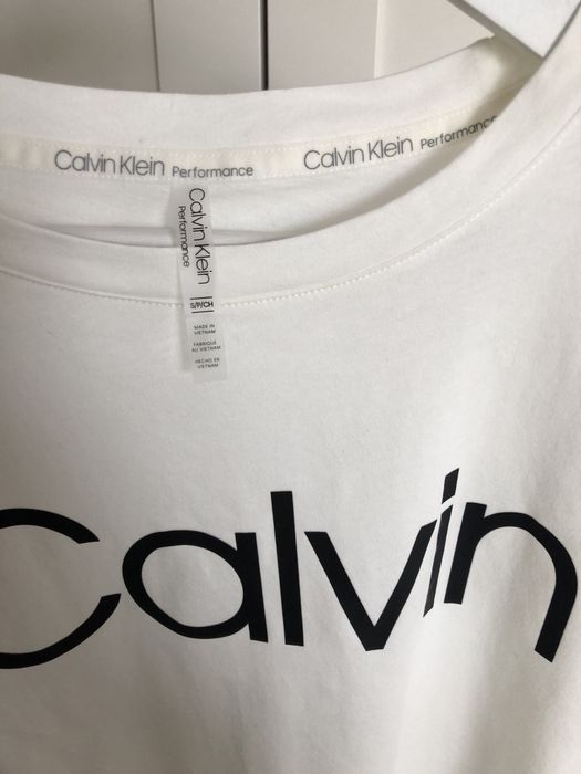 Koszulka tshirt calvin klein napis czarny logo biała nowa oryginalna