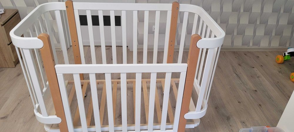 Ліжко дитяче Верес Монако біло-букове + матрац Baby Veres "ECO" 10 см