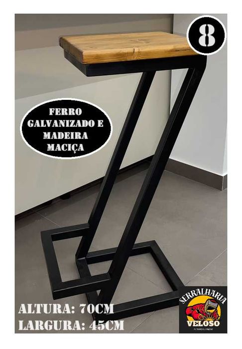 Cadeiras em FERRO e MADEIRA