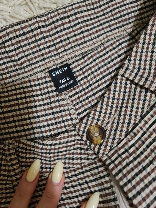 Штани труби, брюки палаццо, клітинка, Shein