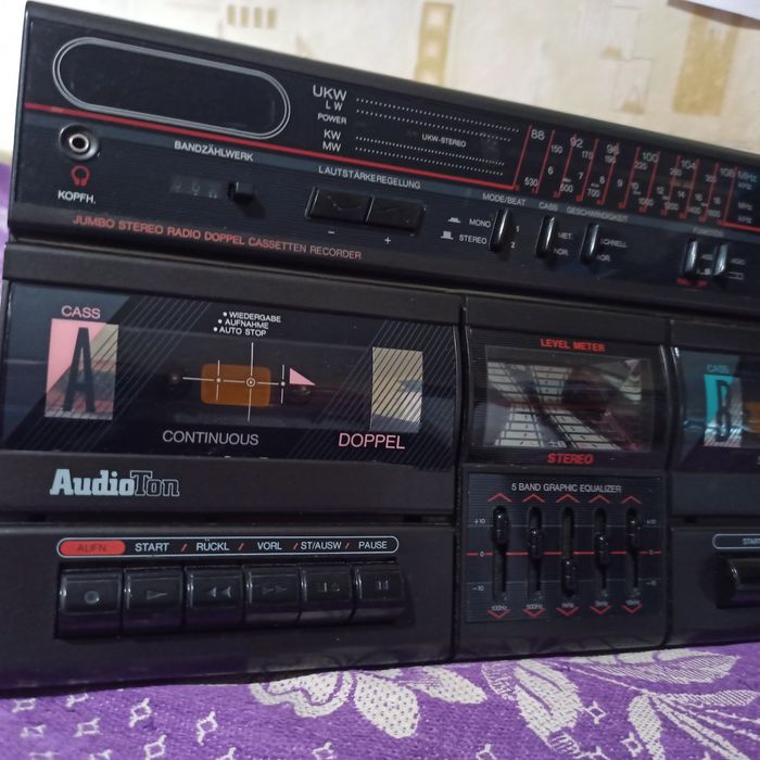 Магнитола двухкассетная AudioTon RRDD 3200LS/ Panasonic RX-c39/ blueto
