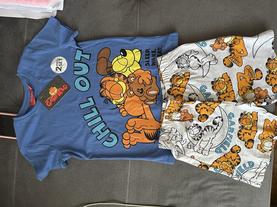 Nowa bawełniana piżama dla chłopca garfield