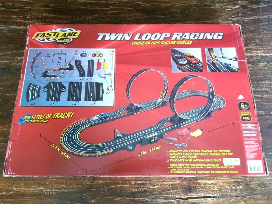 Pista "Fast Lane Racing Twin Loop" Toys R Us Chassi Magnético Exclusiv