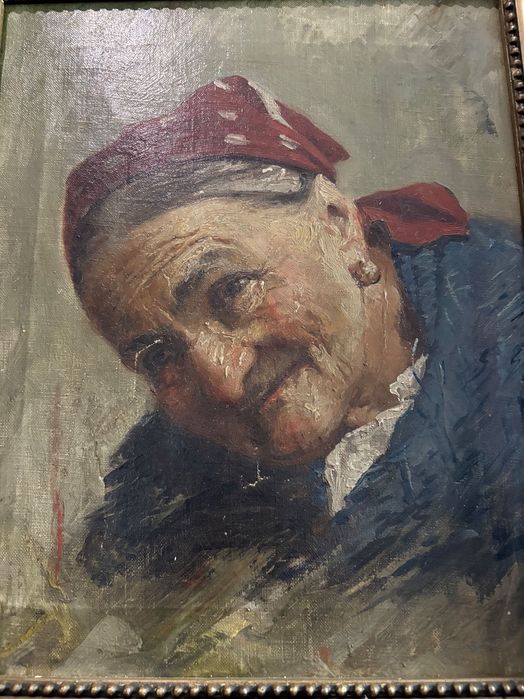 Portret starszej kobiety – olej na płótnie, 1900r. - stara rama