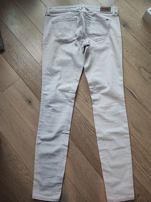 Spodnie Tommy Hilfiger 30/34 Jeansy różowe/białe