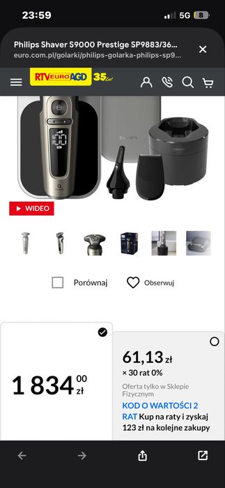 Philips S9000 Prestige (SP9871) z technologią SkinIQ