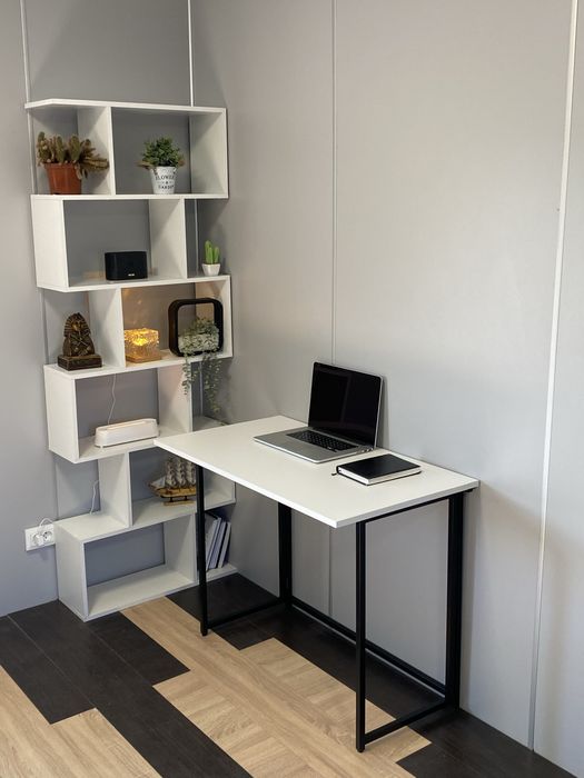 Компютерний стіл, 100 см Білий , розкладний, робочий стіл, трансформер