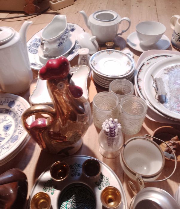 Stara porcelana i szkło zestaw 4