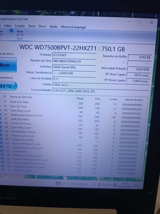 Disco duro 750gb wd 2.5 sata hdd